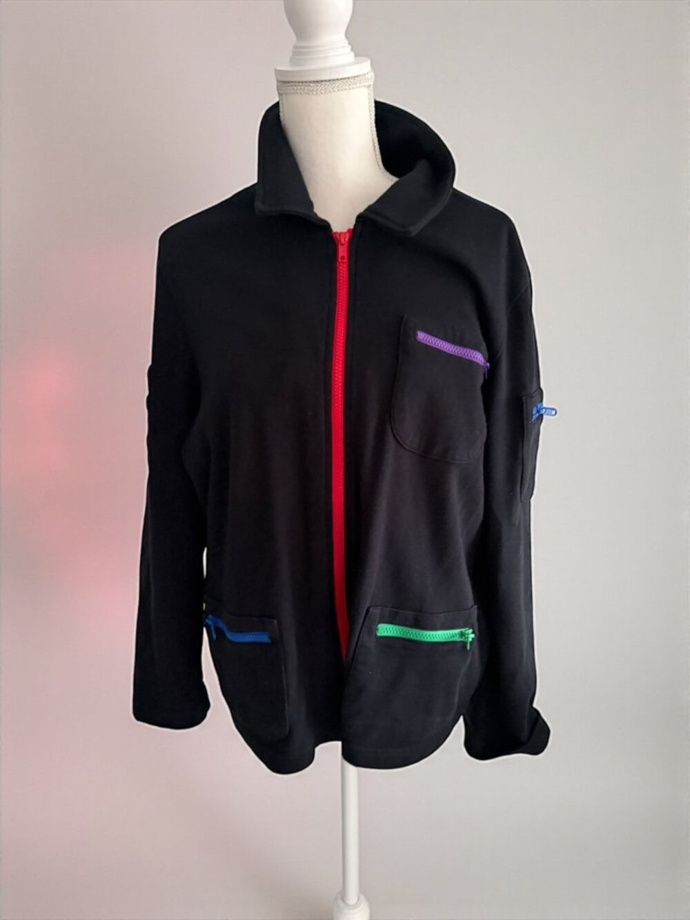 NORM THOMPSON Multicolor Zipper Sweatshirt Size Large